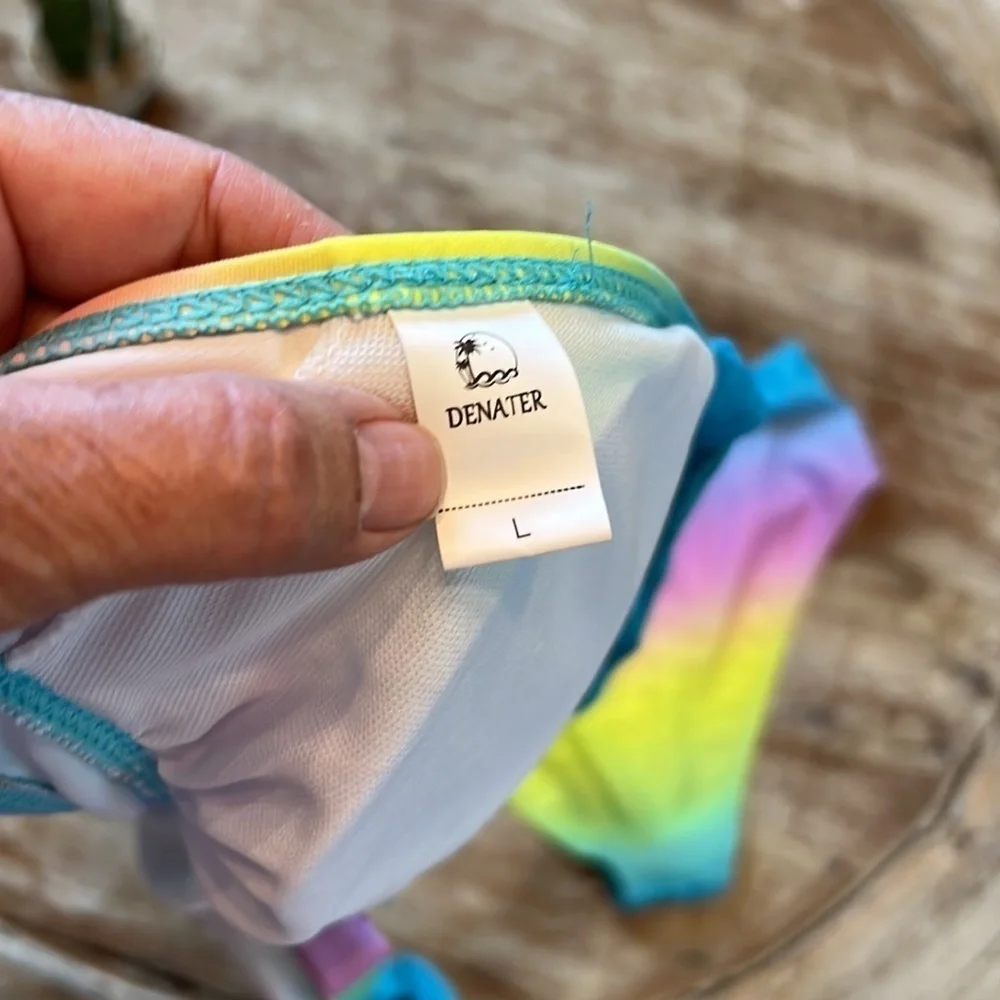 PASTEL RAINBOW Bikini Swimsuit Size L‎